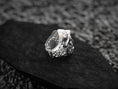 Load image into Gallery viewer, Back of Greek god ring with sculpted shank and armor motifs,
