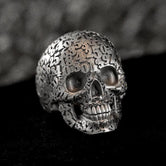Cronus Skull Numerology 925 Sterling Silver Signet Ring, Memento Mori Jewelry