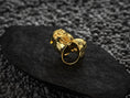 Load image into Gallery viewer, Rear interior view of gold-plated werewolf ring showing interior finish.
