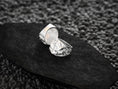 Load image into Gallery viewer, Interior engraving view of sterling silver band with maker’s mark.
