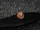 Rose gold plated Wolf Skull Ring with braided detailing and texture