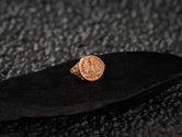 Rose gold plated Poland Coat of Arms Ring with antique patina