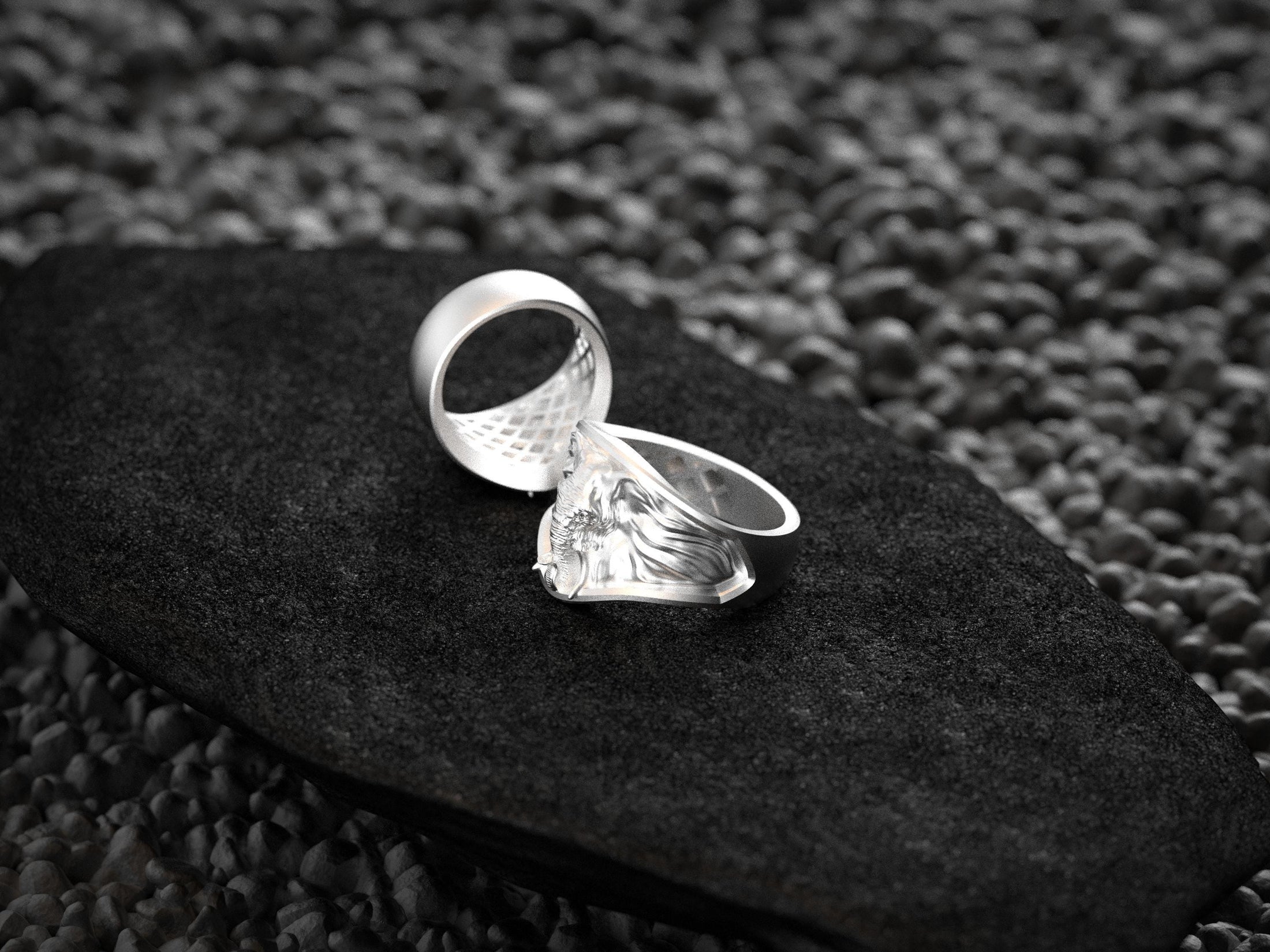 Elephant Signet Ring – Sterling Silver Animal Totem Ring for Strength, Wisdom & Tribal Safari Style Jewelry