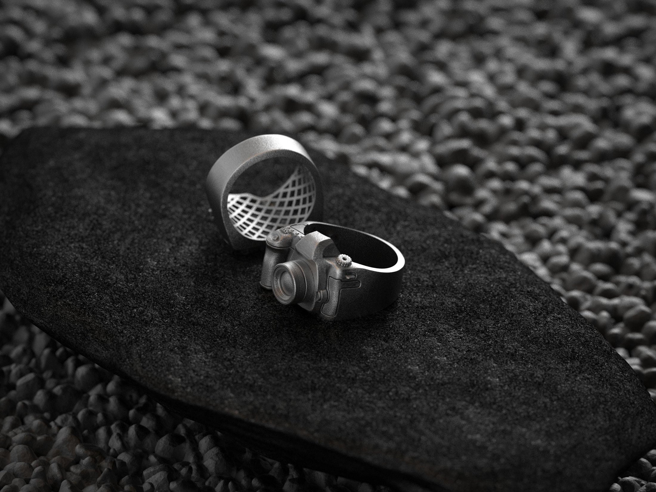 Camera Ring for Photographers – Sterling Silver DSLR-Inspired Ring for Photography Lovers, Creatives & Gift for Him