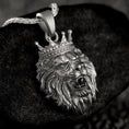 Load image into Gallery viewer, Sterling Silver Crowned Lion Pendant
