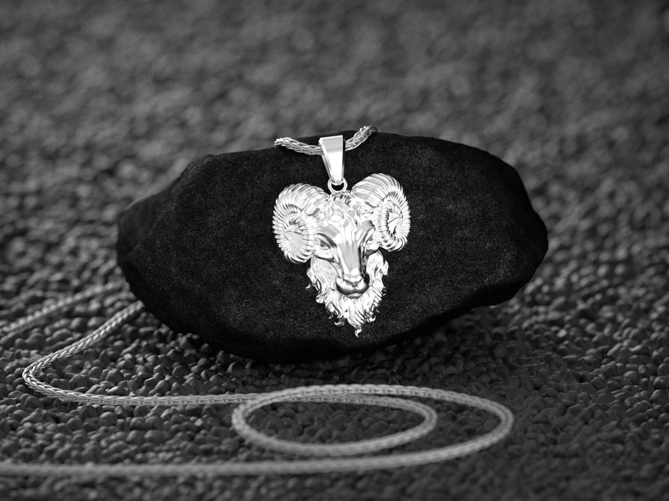 Ram Head Pendant Necklace – Sterling Silver Aries Totem Jewelry for Strength, Leadership & Zodiac Power Style