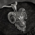 Load image into Gallery viewer, Ram Head Pendant Necklace – Sterling Silver Aries Totem Jewelry for Strength, Leadership & Zodiac Power Style
