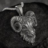 Ram Head Pendant Necklace – Sterling Silver Aries Totem Jewelry for Strength, Leadership & Zodiac Power Style