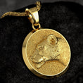 Load image into Gallery viewer, Gold Lioness Pendant - Engravable
