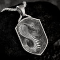 Load image into Gallery viewer, Cobra Shield Pendant • Serpent Guardian Necklace • Mystic Wisdom Amulet • Snake Power Medallion
