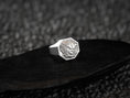 Load image into Gallery viewer, Foo Dog Signet Ring Silver, Chinese Guardian Lion Ring for Men, Feng Shui Protection Statement Jewelry
