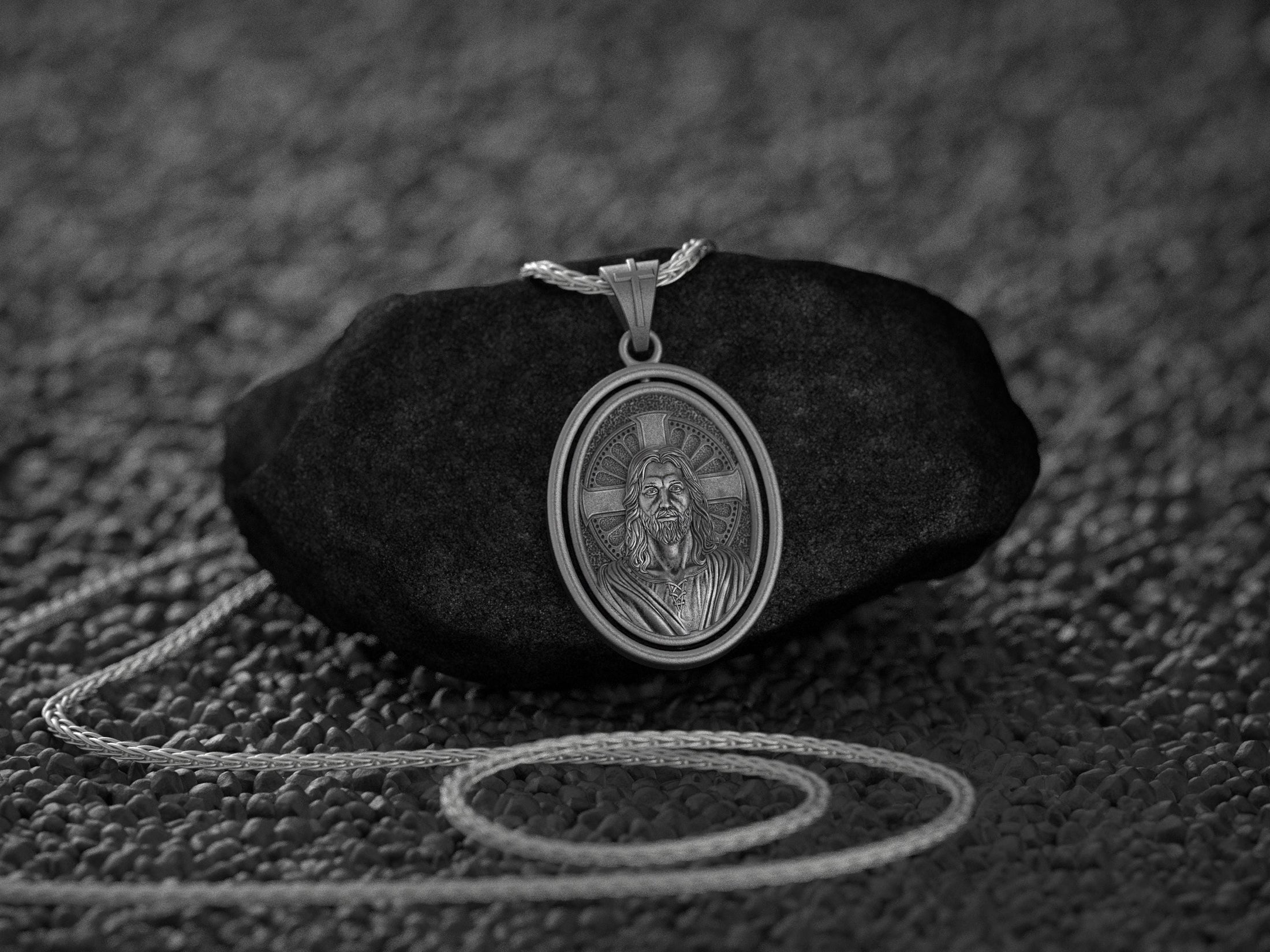 Spinning Jesus Pendant - Engravable