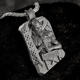 Thor Pendant Norse God of Thunder Necklace Viking Warrior Amulet Nordic Mythology Jewelry Mjolnir Hammer Talisman Protection Charm