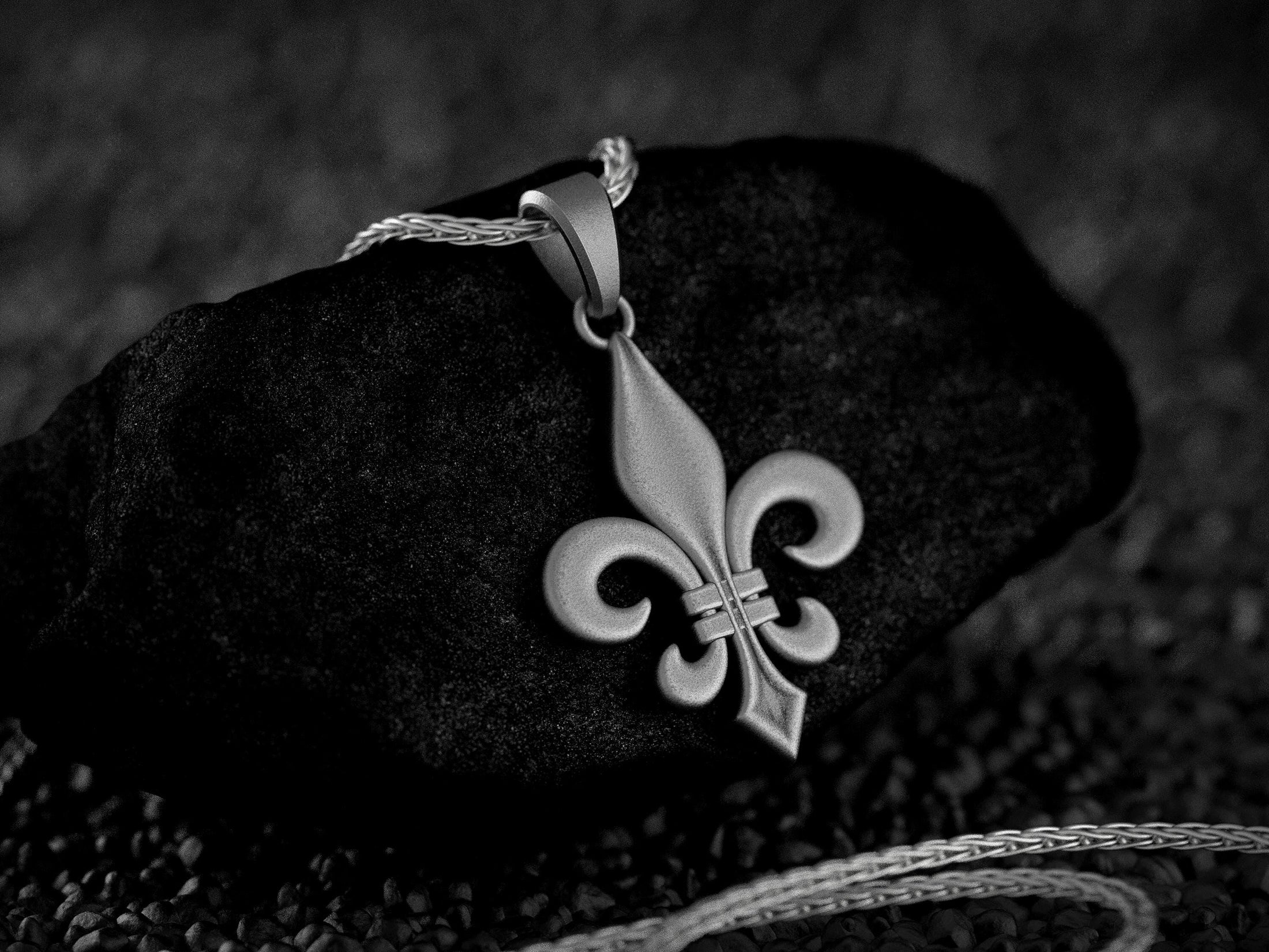Fleur-de-Lis Pendant • Royal Heraldic Necklace • Medieval Purity Symbol • French Gothic Amulet