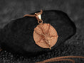 Load image into Gallery viewer, Occult pentagram pendant in rose gold plated style.
