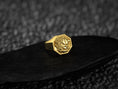 Load image into Gallery viewer, Foo Dog Signet Ring Silver, Chinese Guardian Lion Ring for Men, Feng Shui Protection Statement Jewelry

