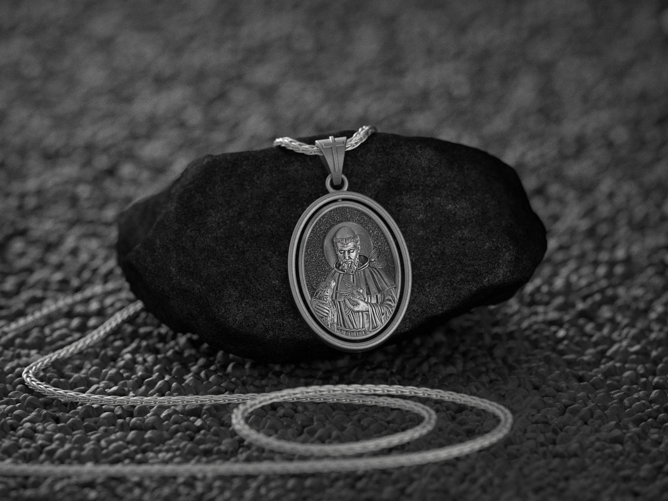 Spinning St Francis Pendant - Engravable