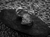 Smoke Skull Ring – Gothic Biker Jewelry, Sterling Silver Skull Band, Dark Smoke Flames Ring, Punk Rock Statement Ring