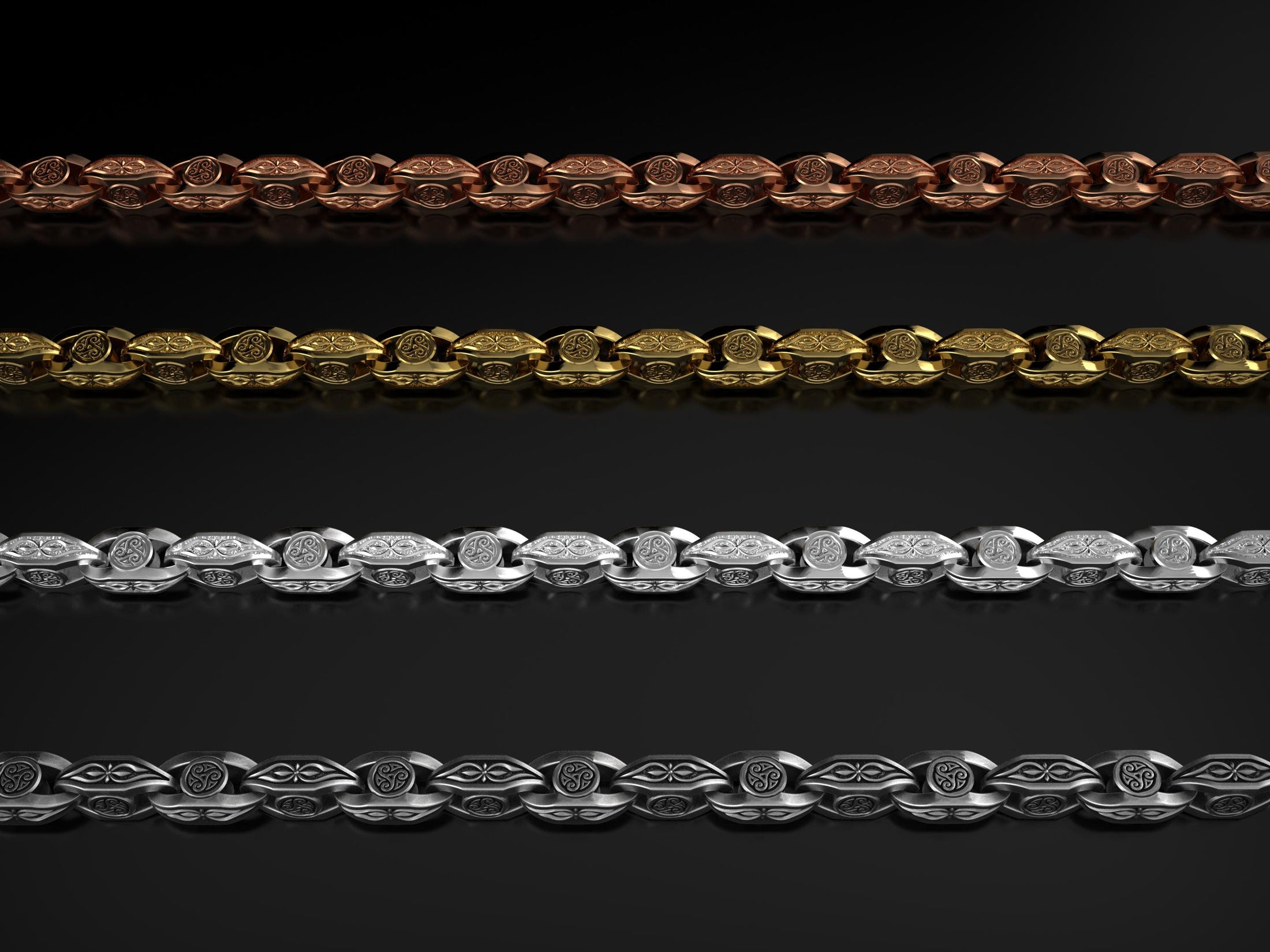 Celtic Shield Chain – Silver Link Necklace