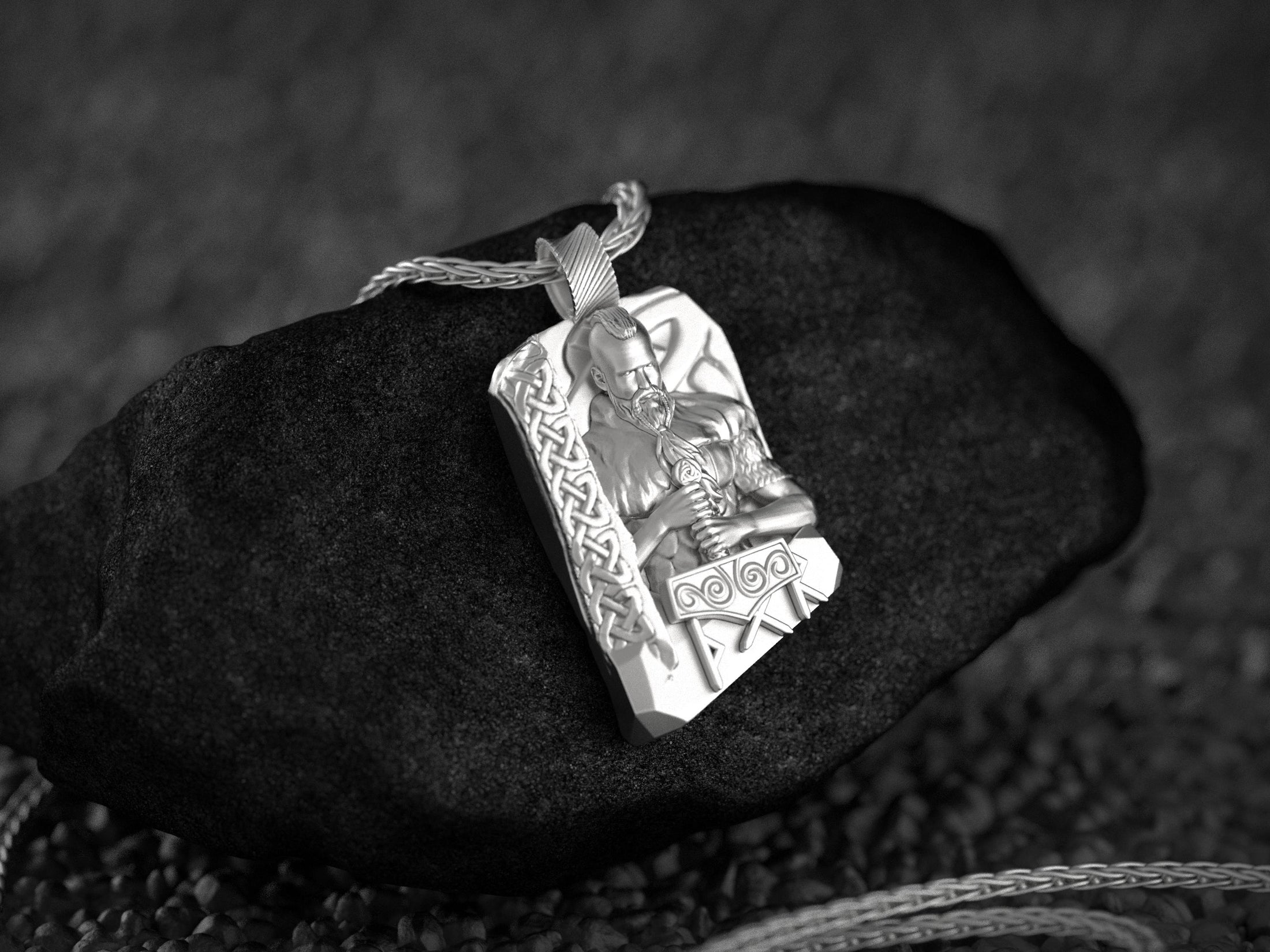Thor Pendant Norse God of Thunder Necklace Viking Warrior Amulet Nordic Mythology Jewelry Mjolnir Hammer Talisman Protection Charm