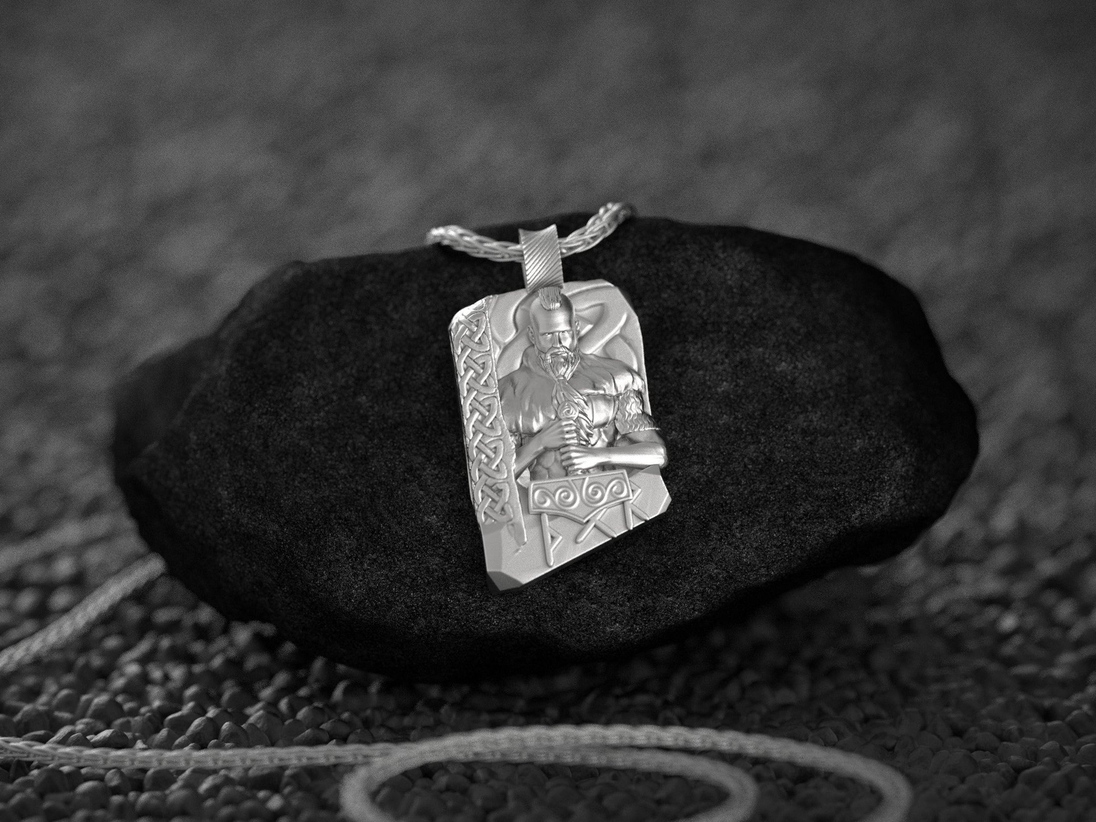 Thor Pendant Norse God of Thunder Necklace Viking Warrior Amulet Nordic Mythology Jewelry Mjolnir Hammer Talisman Protection Charm