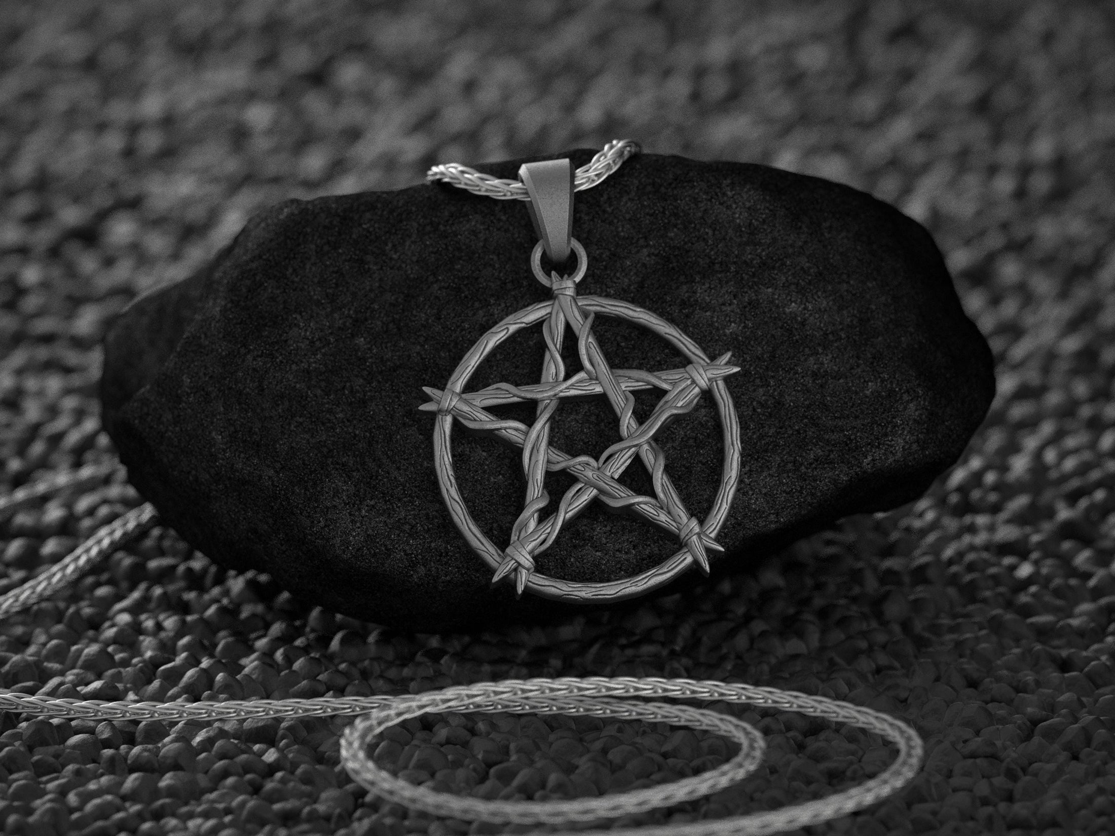 Witchy Twig Pentagram Sterling Silver Pendant For Witch Necklace Altar Witchcraft Pagan Stuff Magic Wiccan Jewely Ostara Witches Gift