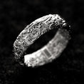 Load image into Gallery viewer, Engraved Sterling Silver Band Ring – Ornamental Scroll Pattern Statement Jewelry
