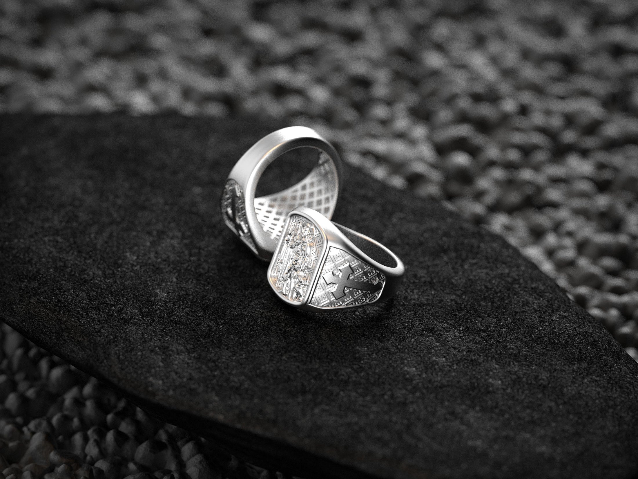 Saint Roch Ring – Sterling Silver Patron Saint of Plague Protection Signet Ring