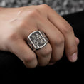 Load image into Gallery viewer, Saint Christopher Ring – Sterling Silver Patron Saint of Travelers Christian Signet Ring
