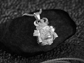 King Gorilla Samurai Helmet Pendant – Fierce Warrior Gorilla Necklace, Japanese Armor, Samurai Warrior Jewelry