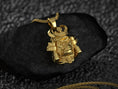 Load image into Gallery viewer, King Gorilla Samurai Helmet Pendant – Fierce Warrior Gorilla Necklace, Japanese Armor, Samurai Warrior Jewelry
