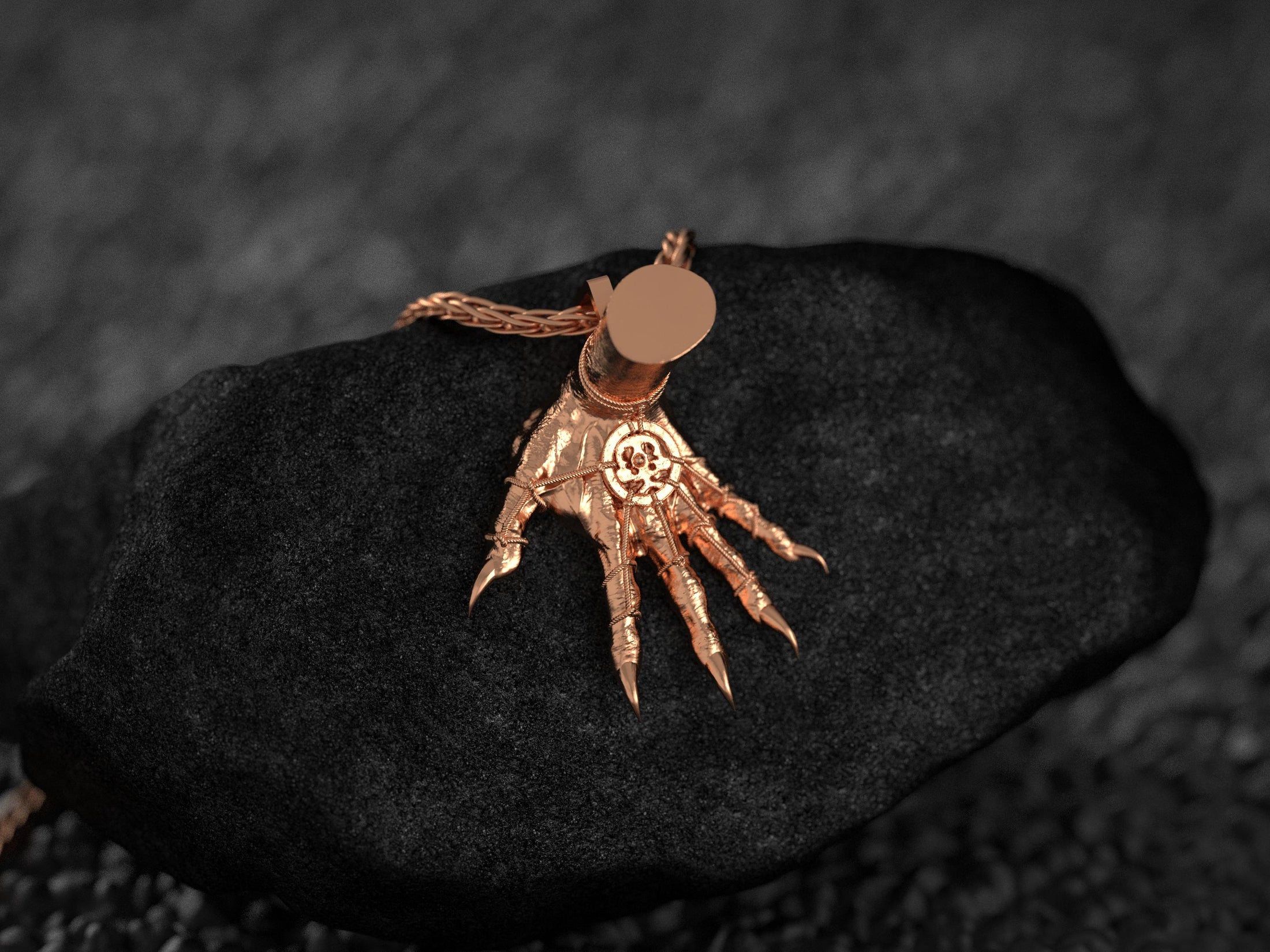 Sterling Silver Hand of Maliketh Pendant – Elden Ring Inspired Black Blade Necklace Dark Fantasy Gamer Jewelry