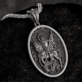 Load image into Gallery viewer, Saint George Pendant – Sterling Silver Dragon Slayer Medal Necklace Catholic Orthodox Jewelry
