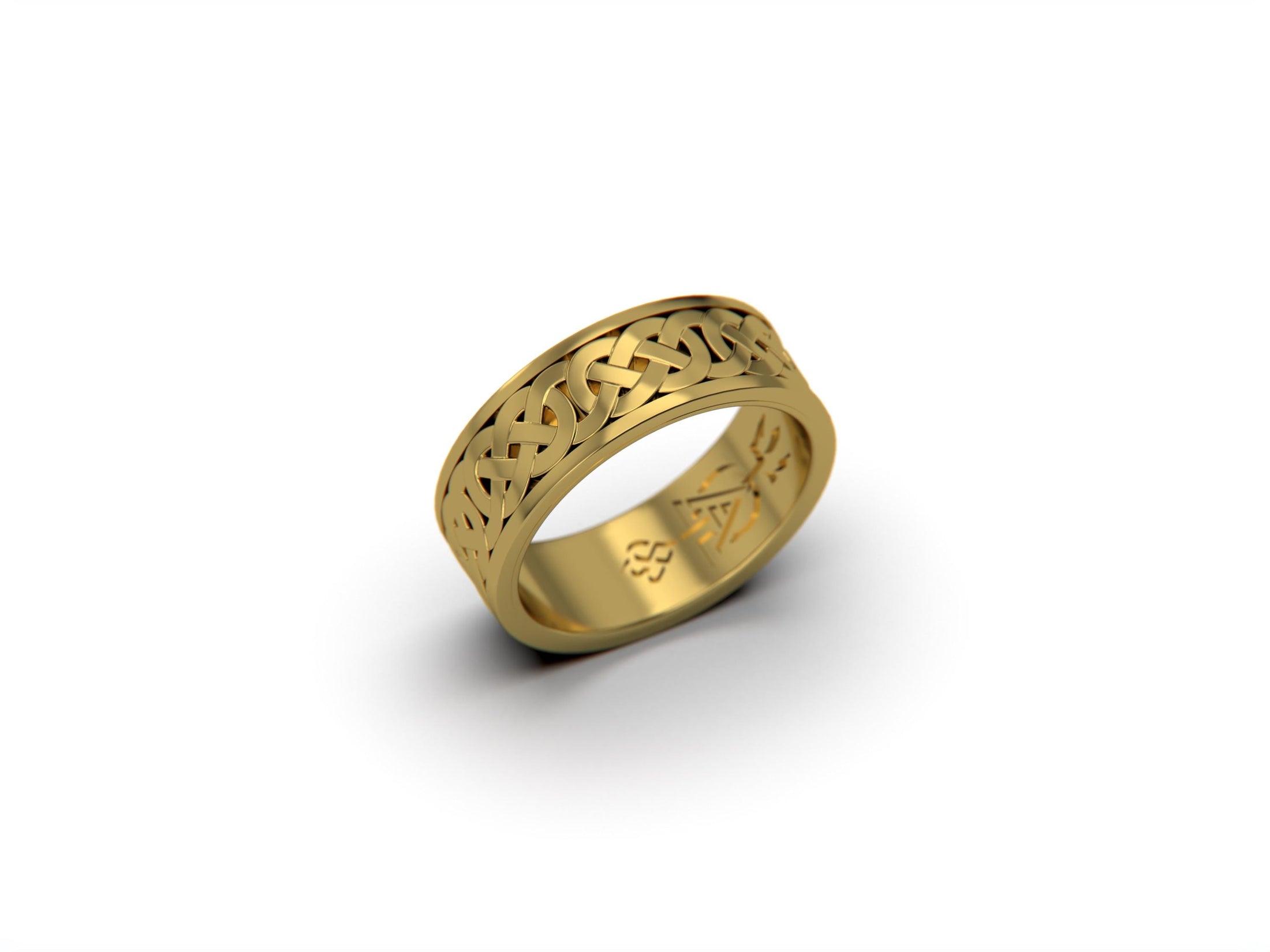 Engravable Celtic Knot Wedding Band – Solid Gold Ring 10k 14k 18k Yellow White Rose Gold