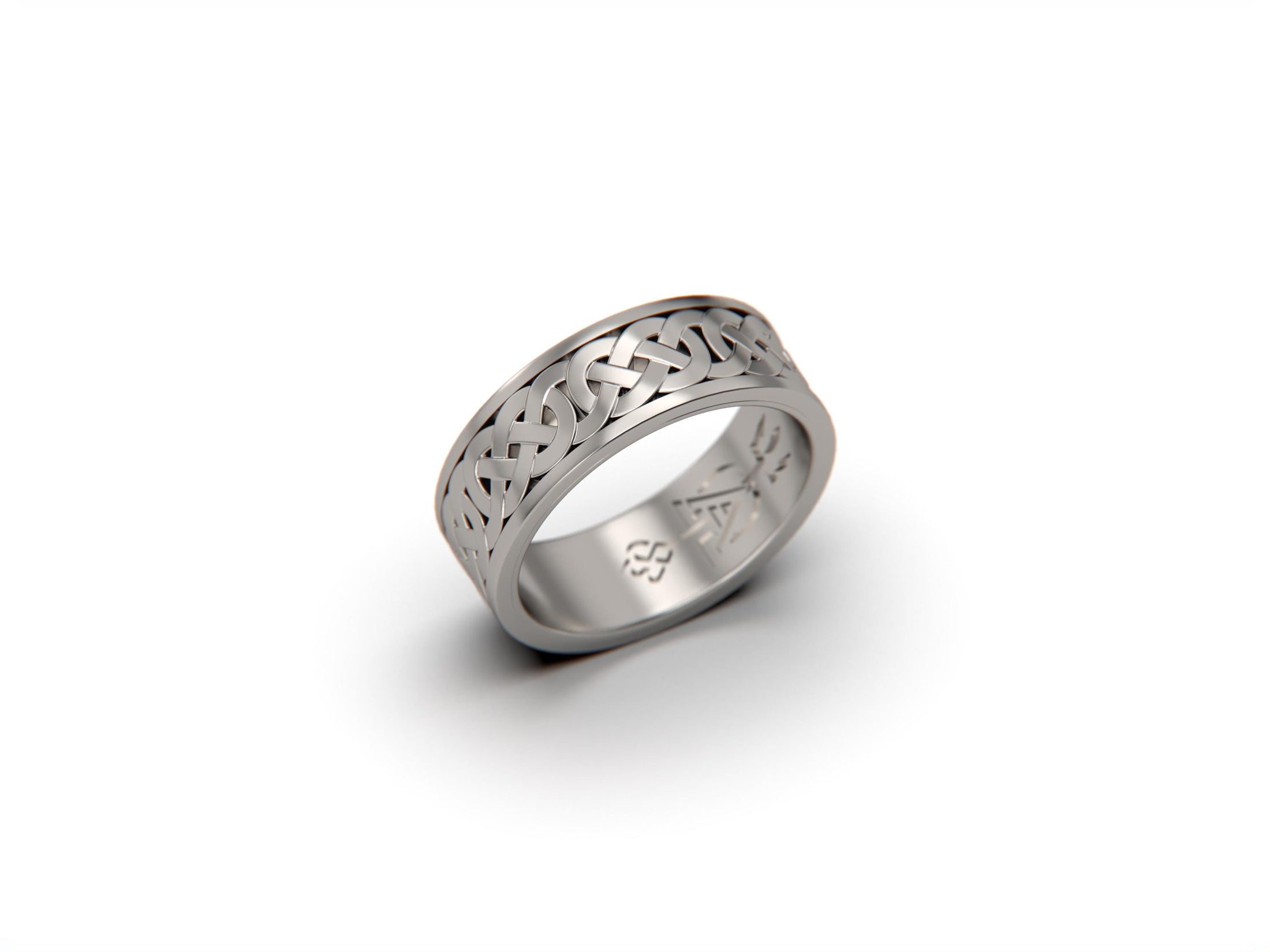 Engravable Celtic Knot Wedding Band – Solid Gold Ring 10k 14k 18k Yellow White Rose Gold