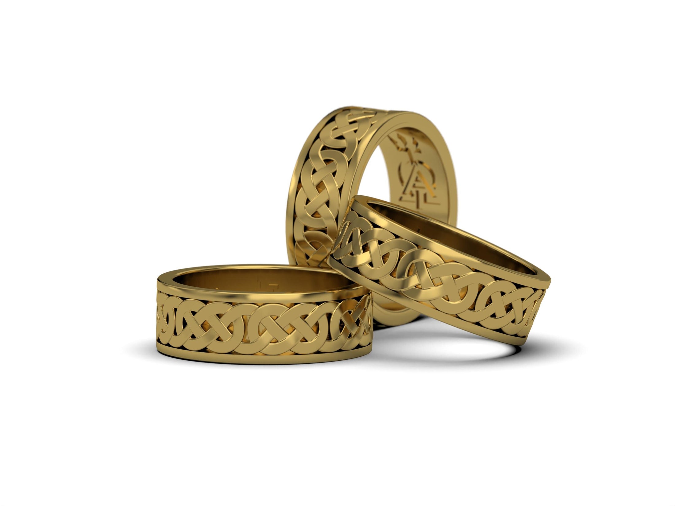 Engravable Celtic Knot Wedding Band – Solid Gold Ring 10k 14k 18k Yellow White Rose Gold