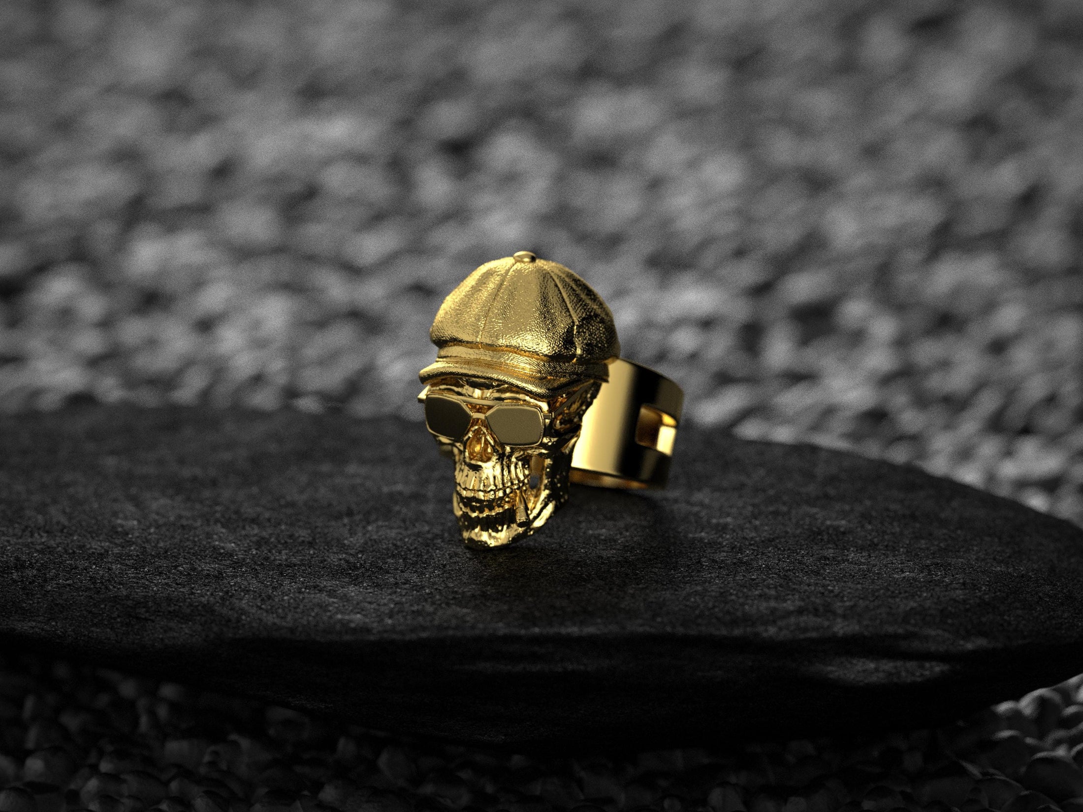 Smoke Skull Ring – Gothic Biker Jewelry, Sterling Silver Skull Band, Dark Smoke Flames Ring, Punk Rock Statement Ring
