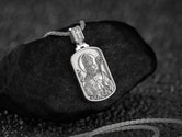 Saint Patrick Dog Tag Pendant – Sterling Silver Catholic Medal Necklace Patron Saint of Ireland