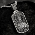 Load image into Gallery viewer, Saint Patrick Dog Tag Pendant – Sterling Silver Catholic Medal Necklace Patron Saint of Ireland
