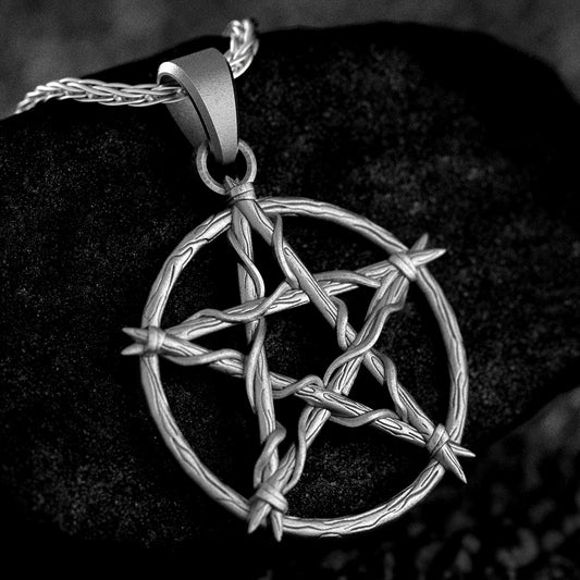Witchy Twig Pentagram Sterling Silver Pendant For Witch Necklace Altar Witchcraft Pagan Stuff Magic Wiccan Jewely Ostara Witches Gift