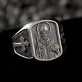 Load image into Gallery viewer, Saint Nicholas Ring – Sterling Silver Orthodox Bishop Signet Ring Christian Jewelry

