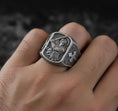 Load image into Gallery viewer, Saint Michael Ring – Sterling Silver Archangel Defeating Satan Christian Signet Ring

