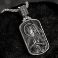 Load image into Gallery viewer, Saint Joan of Arc Dog Tag Pendant – Sterling Silver Catholic Medal Necklace Patron Saint of France

