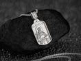 Load image into Gallery viewer, Saint Francis Dog Tag Pendant – Sterling Silver Catholic Medal Necklace Patron Saint of Animals
