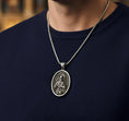Load image into Gallery viewer, Saint Francis Pendant – Sterling Silver Patron Saint of Animals Catholic Medal Necklace
