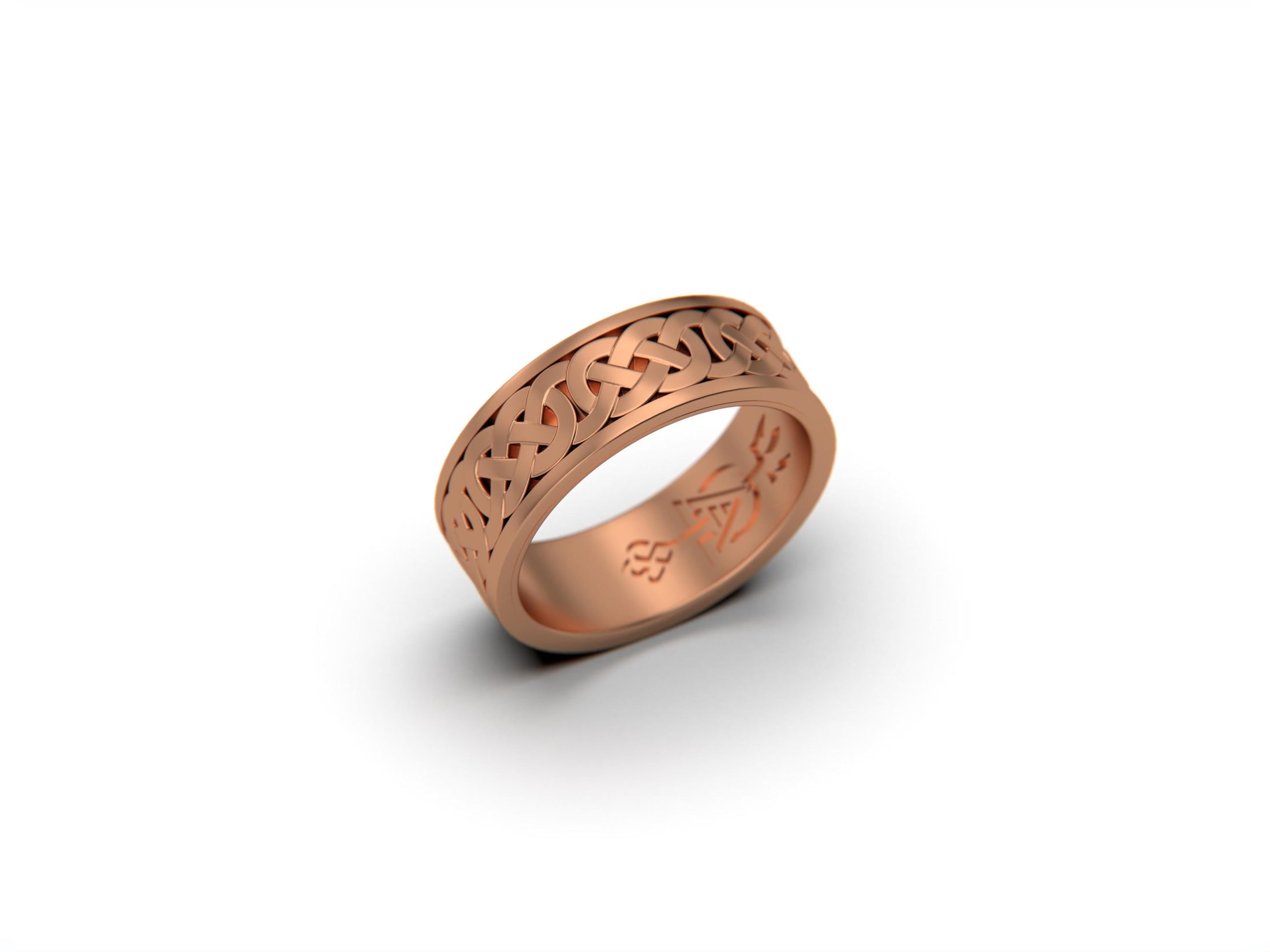 Engravable Celtic Knot Wedding Band – Solid Gold Ring 10k 14k 18k Yellow White Rose Gold