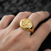 Lion Family Signet Ring – Sterling Silver Men’s Ring Symbol of Strength, Protection and Loyalty