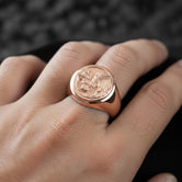 Lion Family Signet Ring – Sterling Silver Men’s Ring Symbol of Strength, Protection and Loyalty