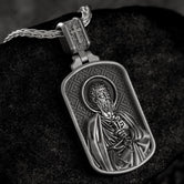 Saint Peter Dog Tag Pendant – Sterling Silver Catholic Medal Necklace Patron Saint of the Papacy