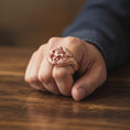 Bild in Galerie-Betrachter laden, Silver Masonic Skull Ring with Eagles - Freemason Symbolic Jewelry, Bold Skull and Eagle Band, Unique Men's Ring
